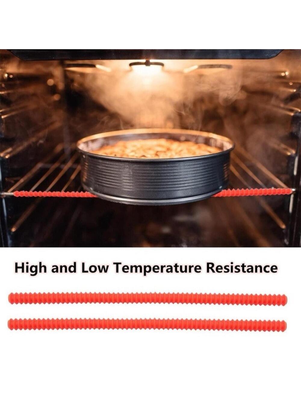 Oven Rack Cooking Rack Protector Food Grade Silicone for Burn Protection 2pc RED - Picture 5 of 9